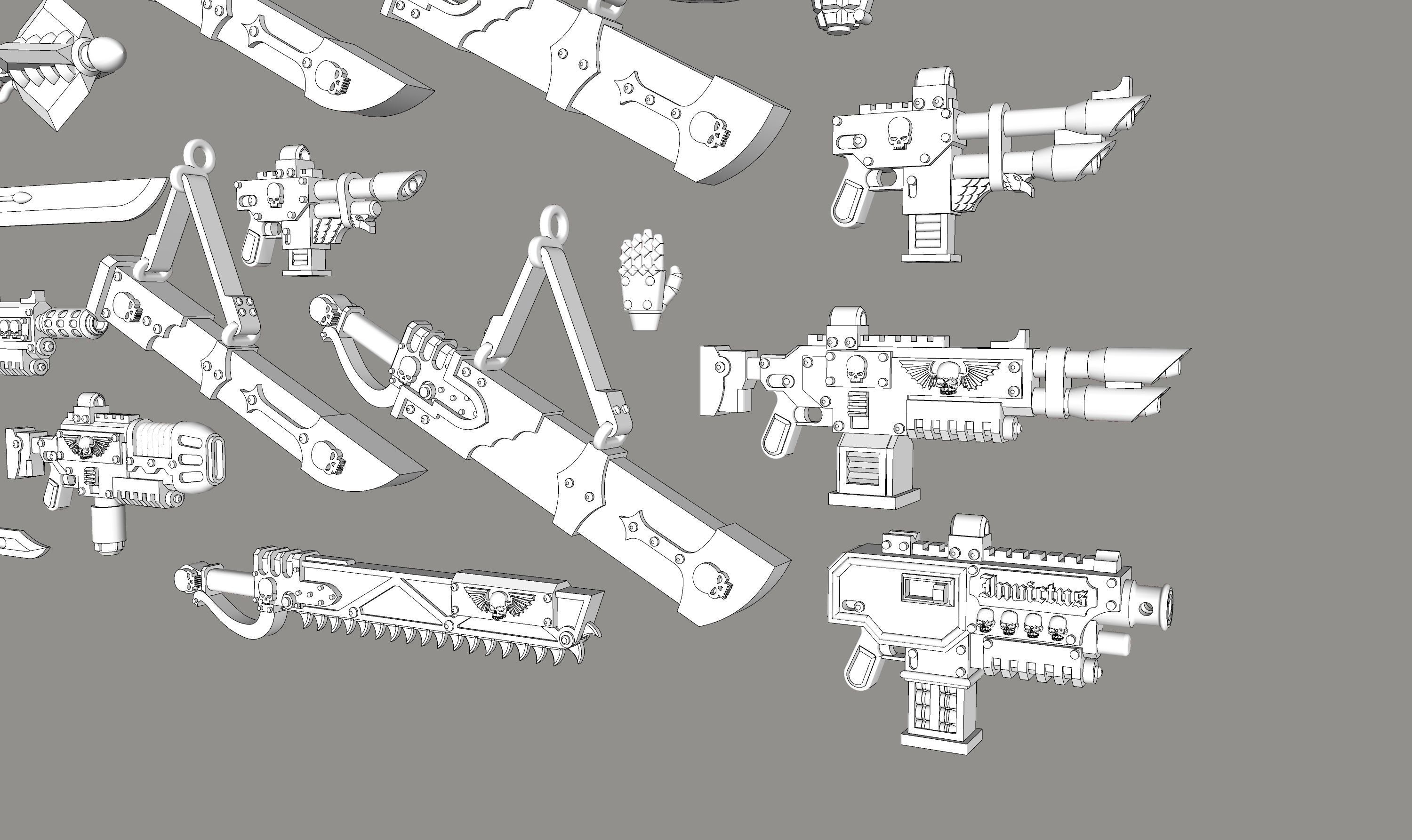 Far Future Imperialist weapons kit V2 3D print model_7
