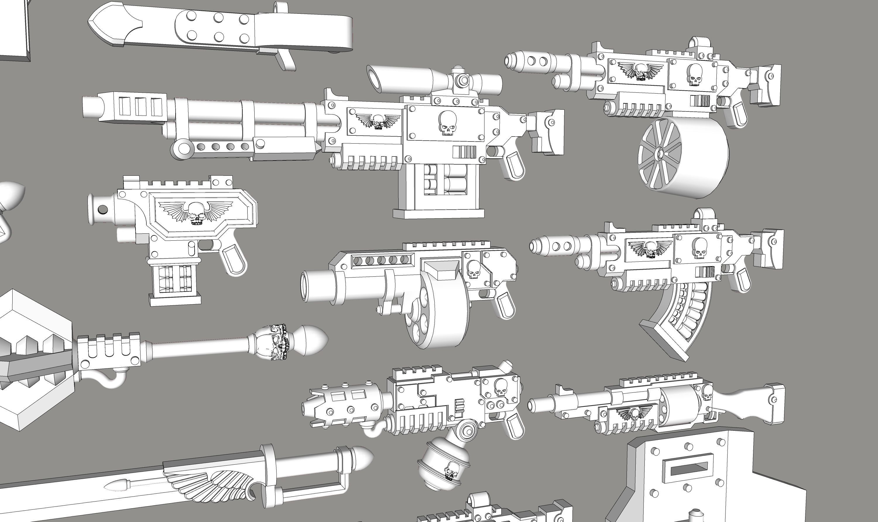 Far Future Imperialist weapons kit V2 3D print model_2