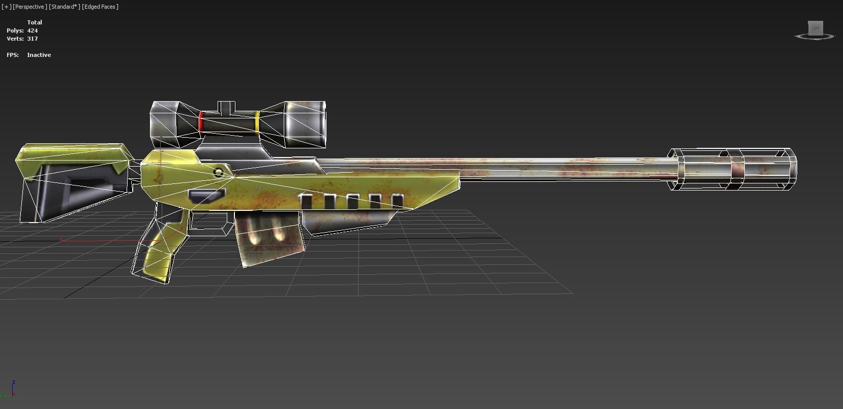 LowPoly Cartoon Sci-Fi Sniper Rifle Future Low-poly 3D model_6