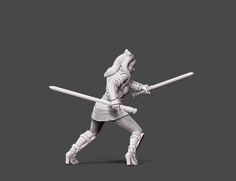 Ahsoka II- Fan art - 35mm scale 3D print model_3