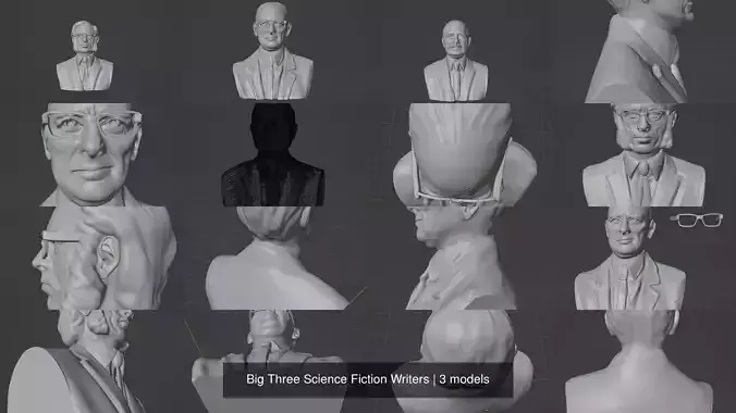 Big Three Science Fiction Writers 3D Model Collection