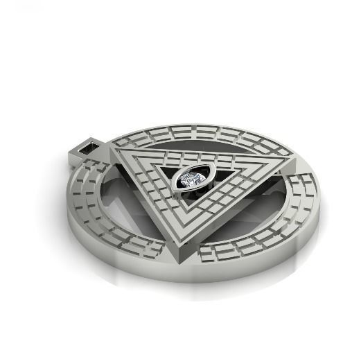 Pendant Triangle with an eye Model 2735 3D print model_2
