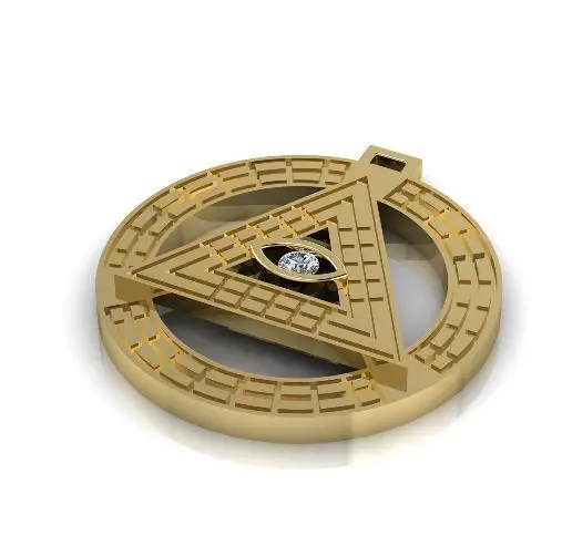 Pendant Triangle with an eye Model 2735 3D print model_0