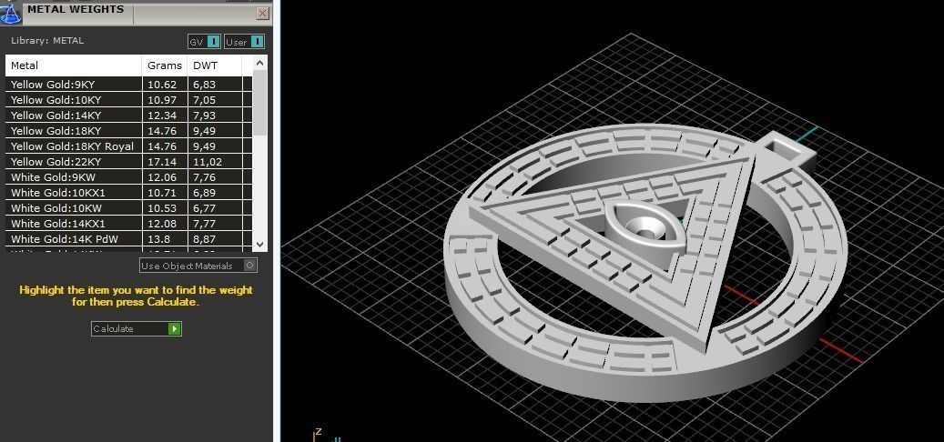 Pendant Triangle with an eye Model 2735 3D print model_8