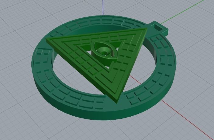 Pendant Triangle with an eye Model 2735 3D print model_3