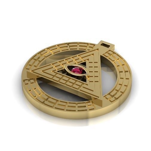 Pendant Triangle with an eye Model 2735 3D print model_1