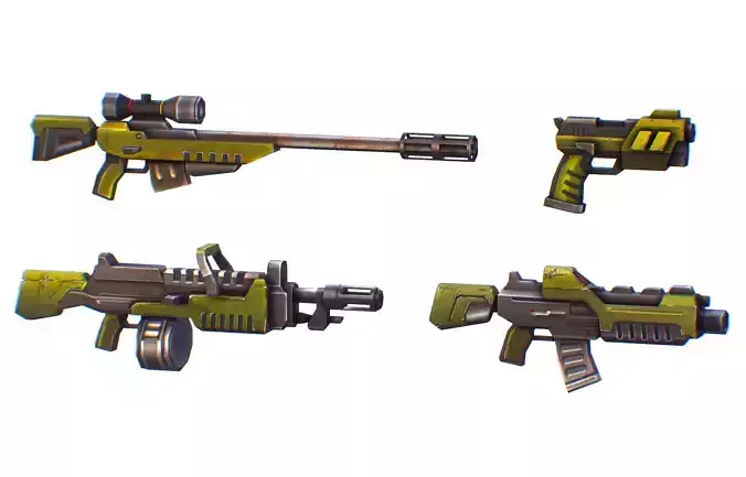 42 dollars discount SciFi Cartoon Weapons Set