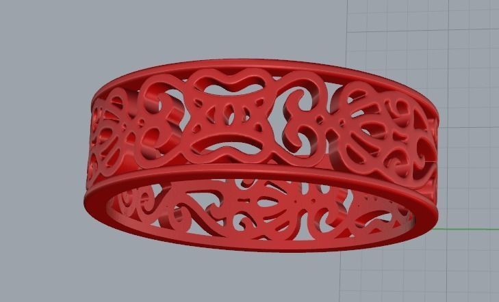 Ring with patterns Model 2709 3D print model_4