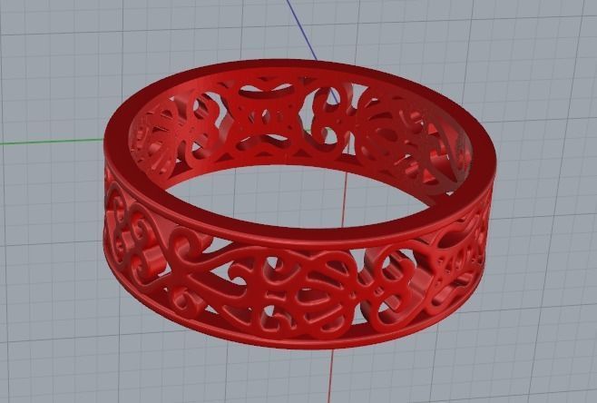 Ring with patterns Model 2709 3D print model_3