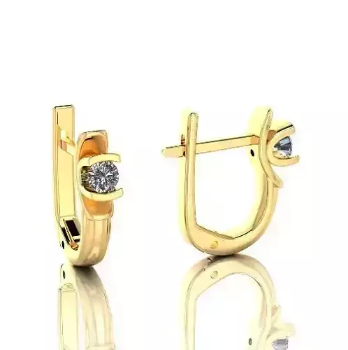 Earrings with one stone Model 2706