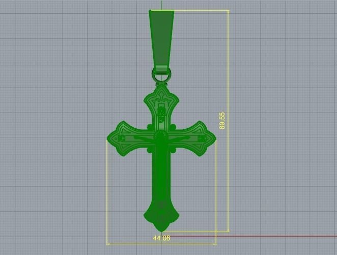 Pendant Cross Model 2687 3D print model_6