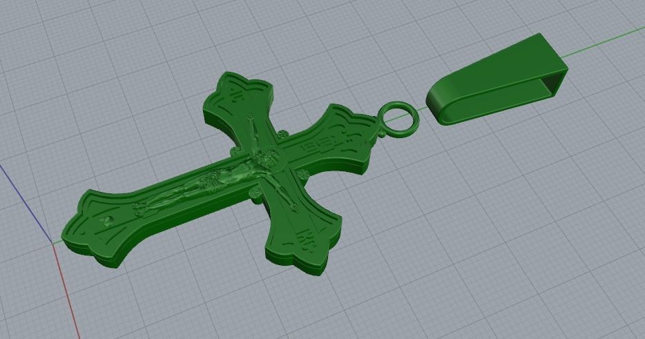 Pendant Cross Model 2687 3D print model_3
