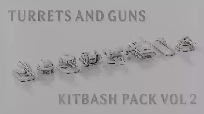 Sci-Fi Turrets and Guns Pack Vol2 - Star Wars 3D model
