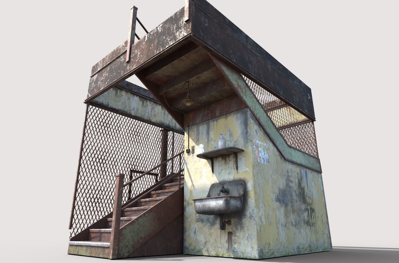 Old Stairs and Sink 3D model_1