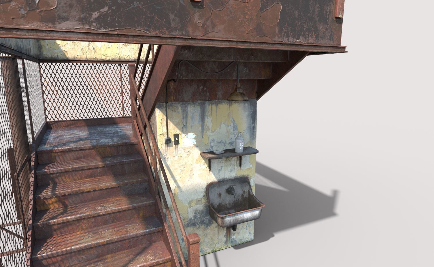 Old Stairs and Sink 3D model_2