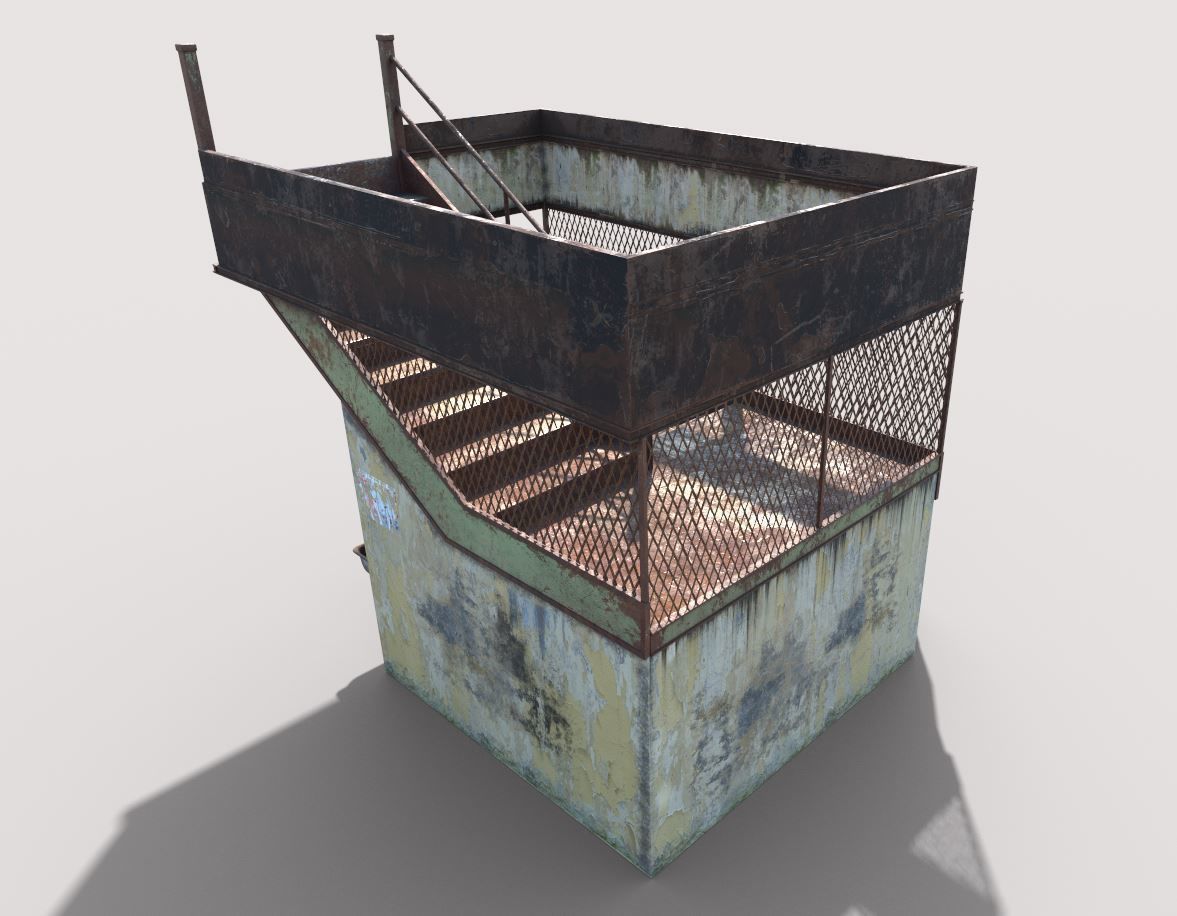 Old Stairs and Sink 3D model_8