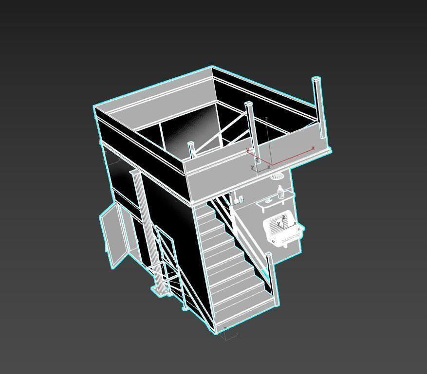 Old Stairs and Sink 3D model_11