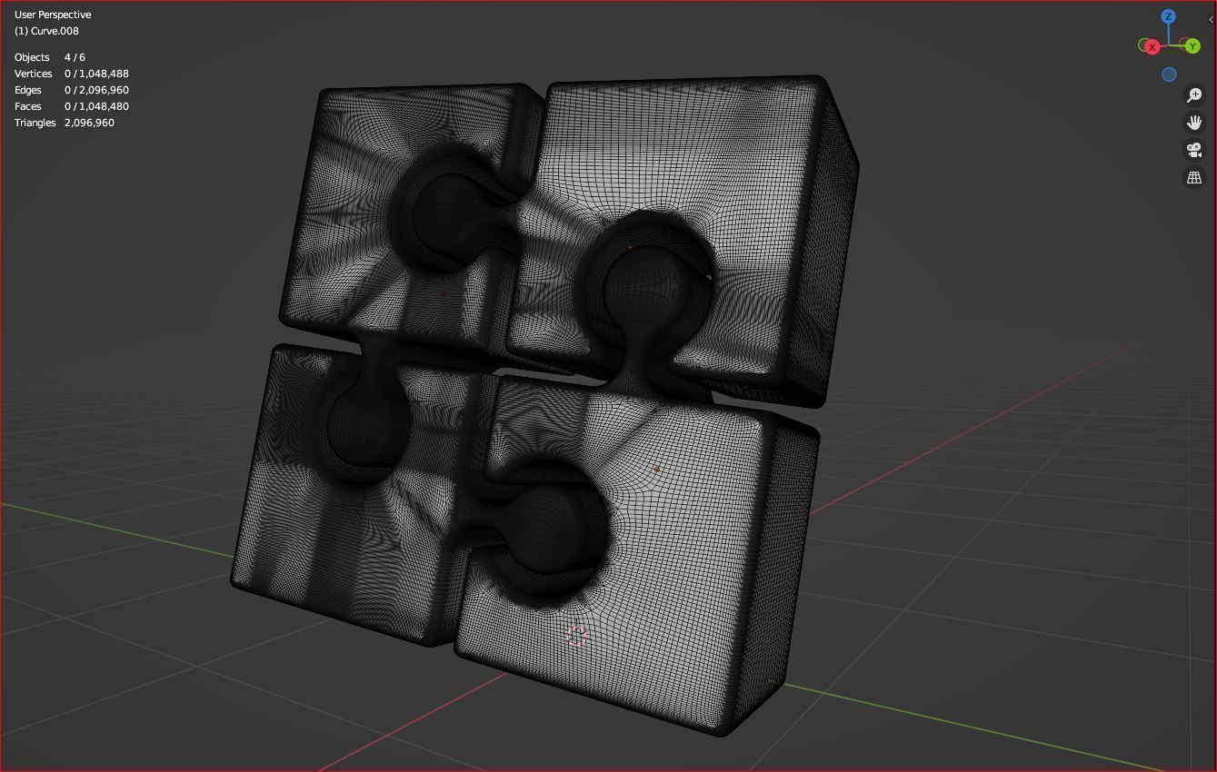 3d Jigsaw cartoon 3D model_4