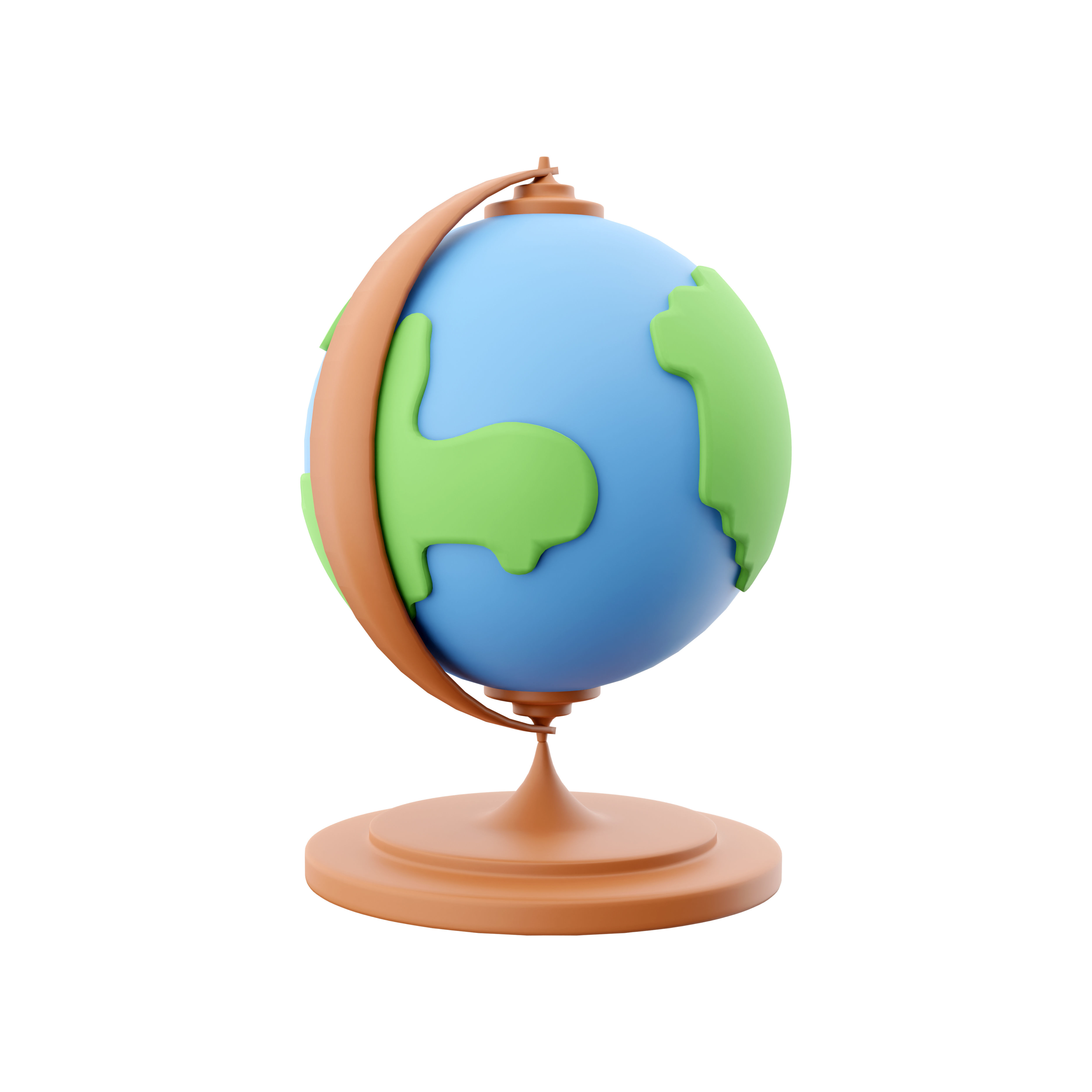 3d  globe cartoon 3D model_1