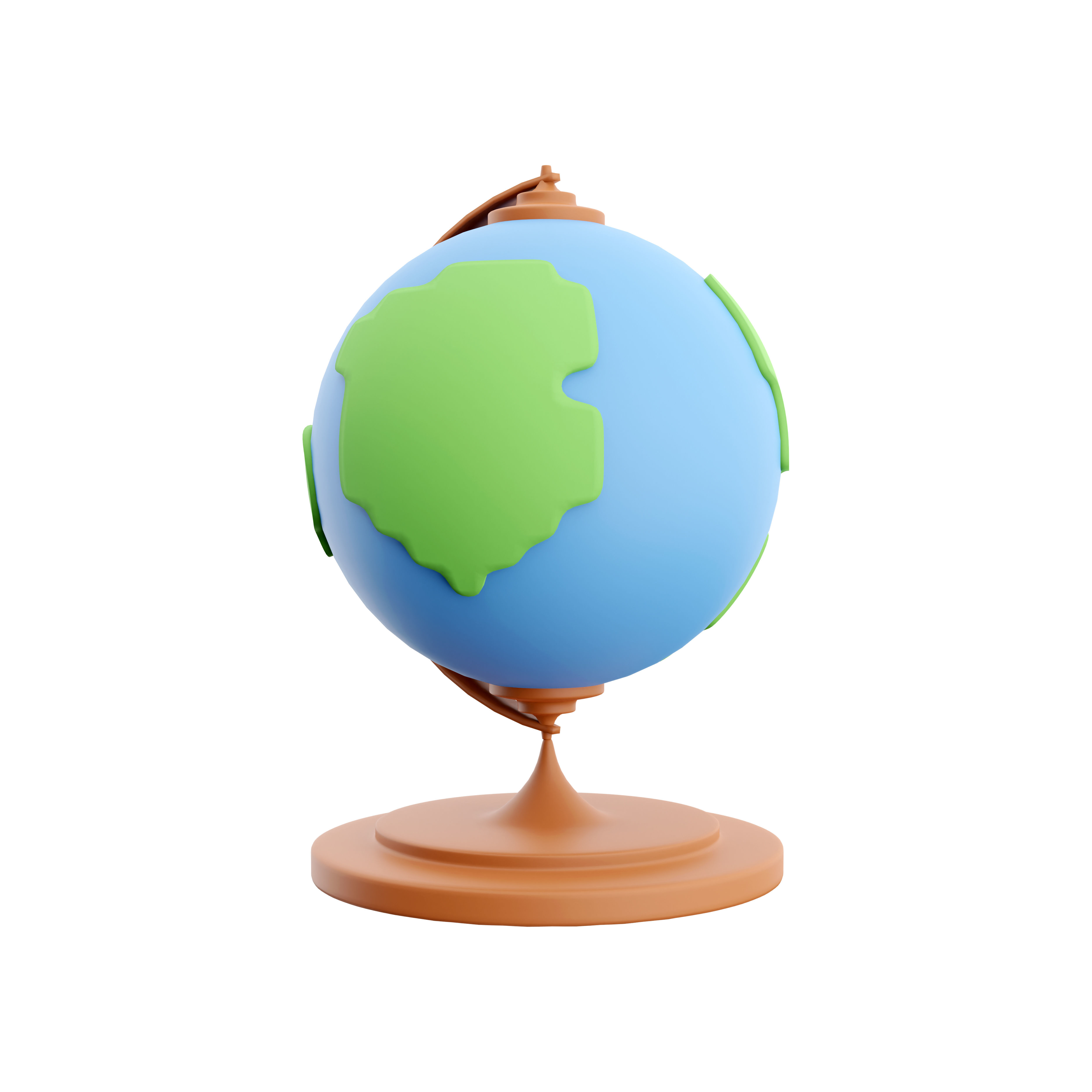 3d  globe cartoon 3D model_3