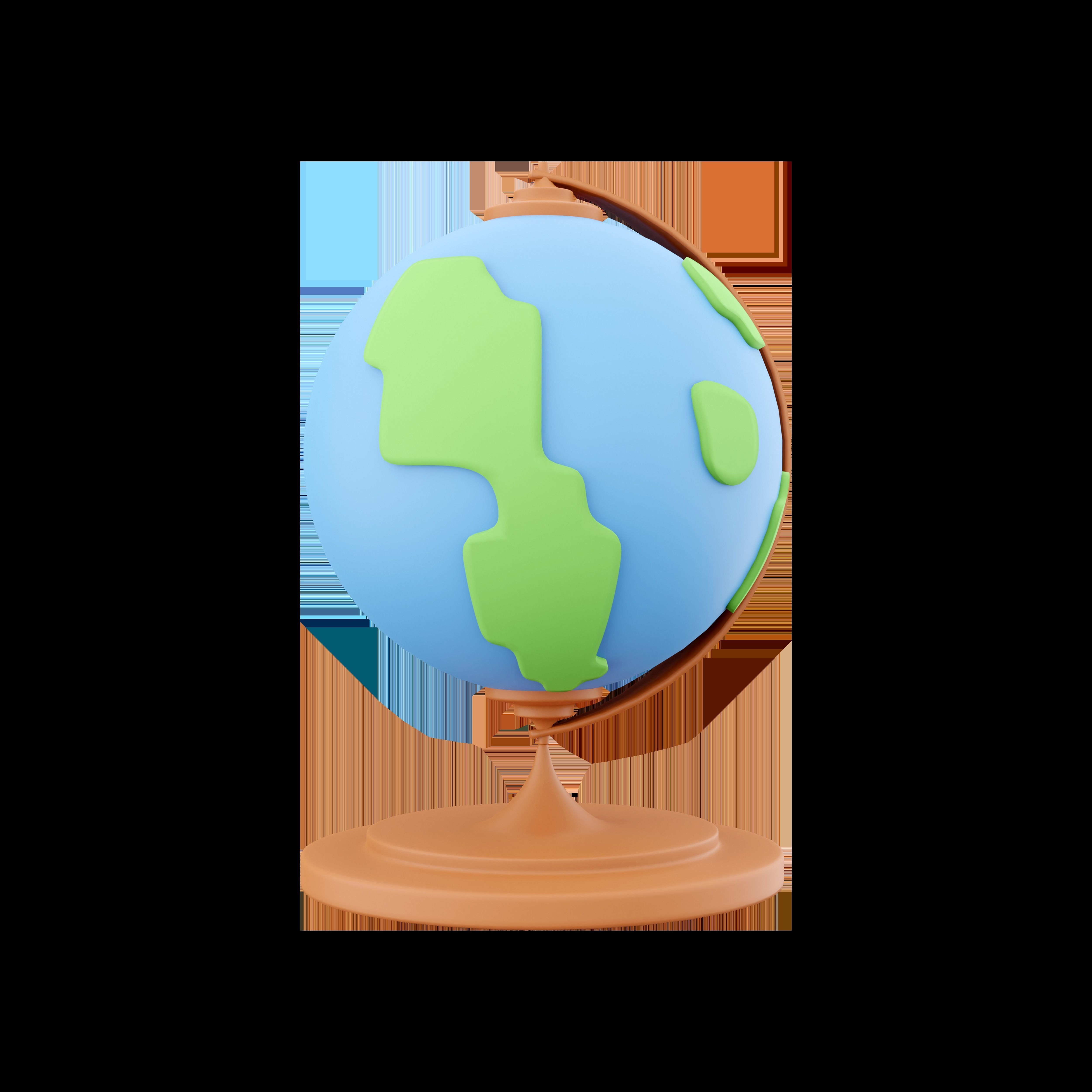 3d  globe cartoon 3D model_6
