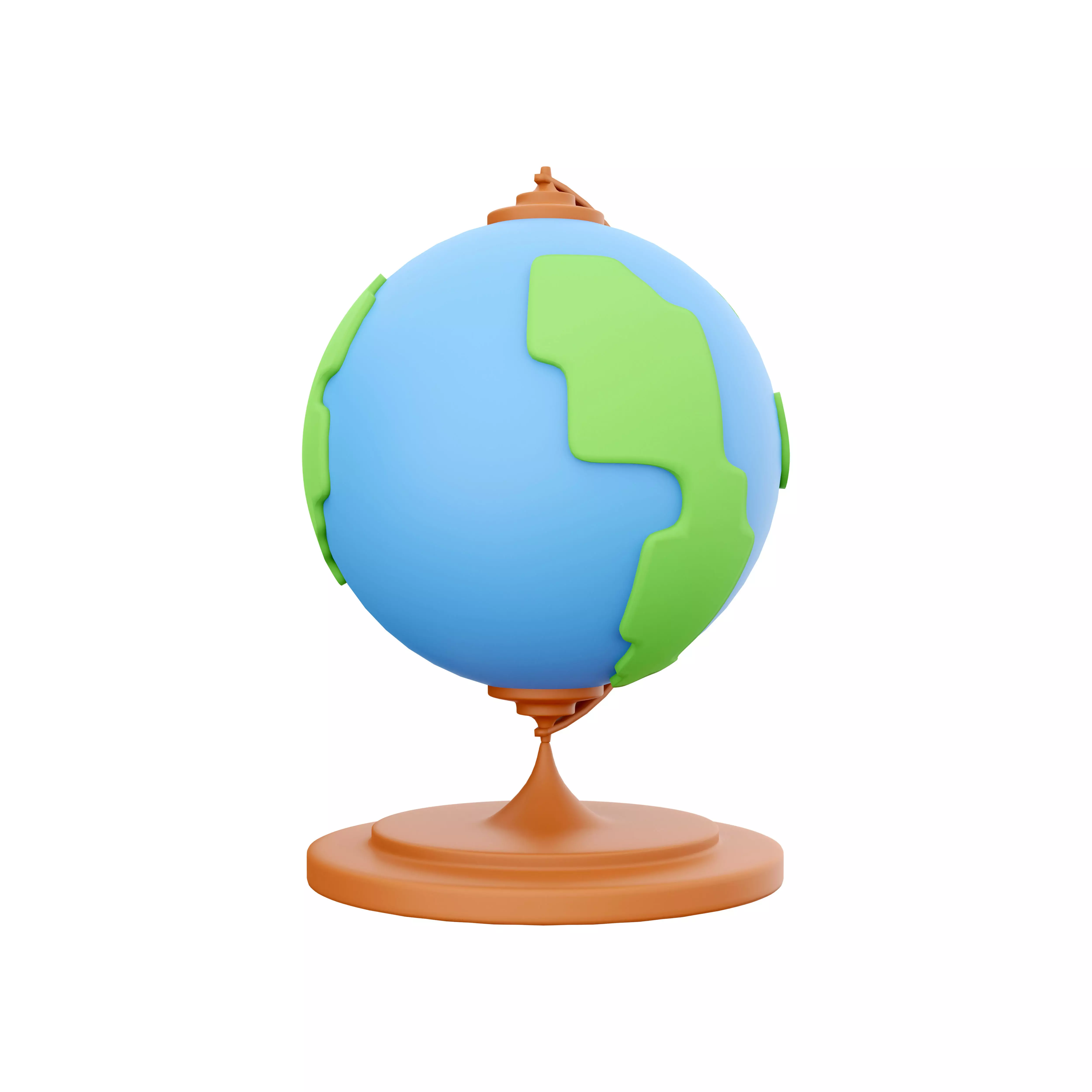 3d  globe cartoon 3D model_0