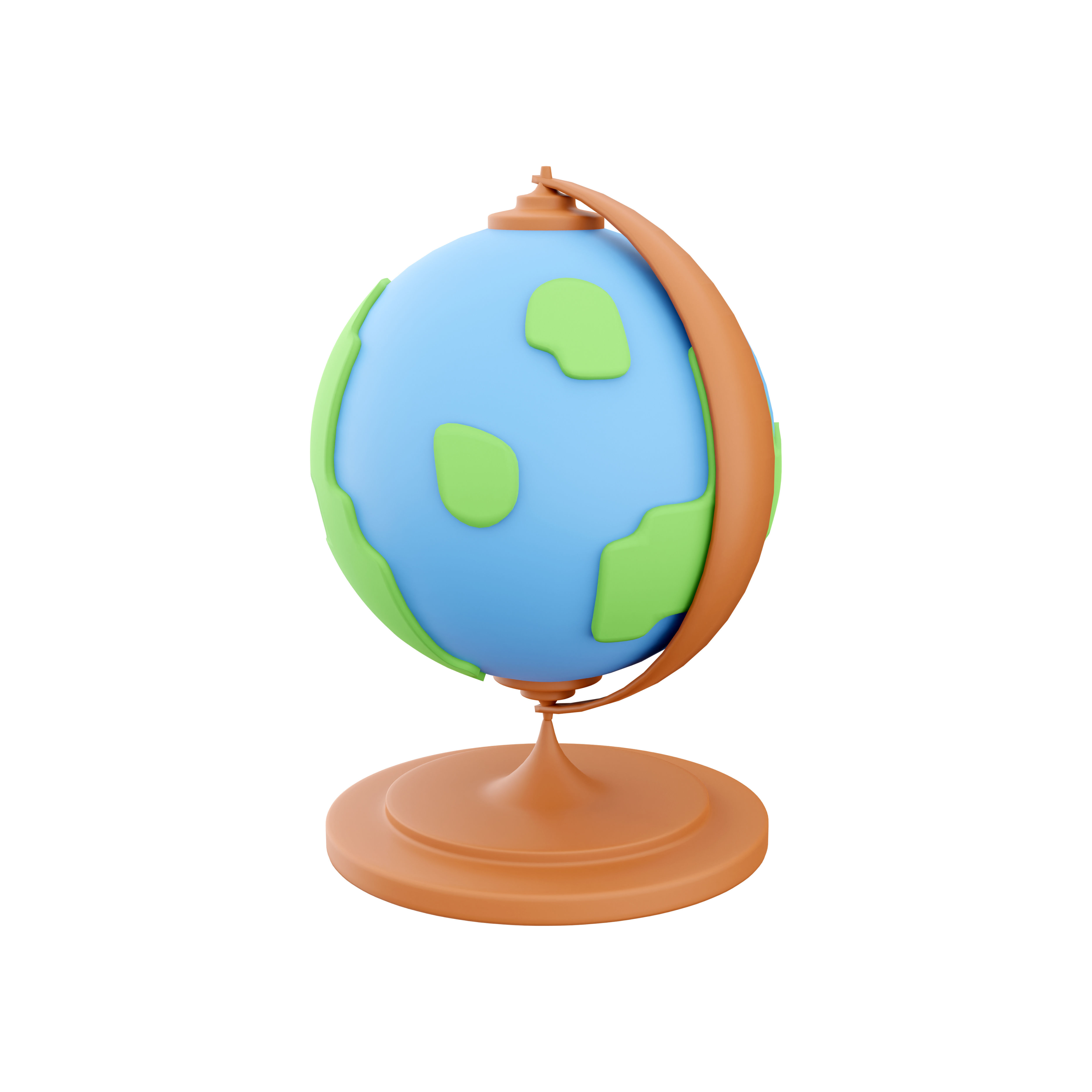 3d  globe cartoon 3D model_2