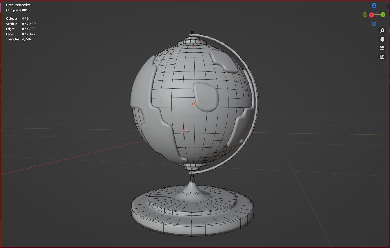 3d  globe cartoon 3D model_5