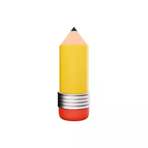 3d render pencil cartoon