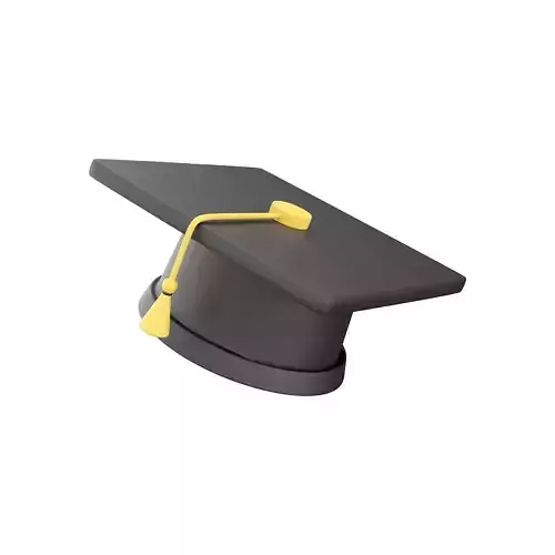 3d graduation cap cartoon 3D model