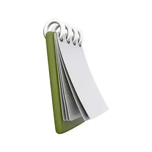 3d notebook cartoon