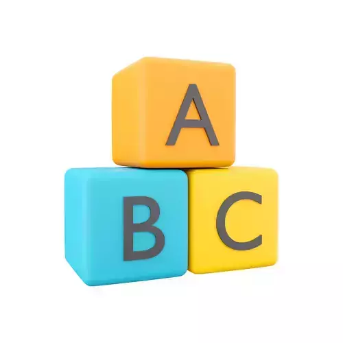 3d ABC  connection puzzle cartoon 3D model