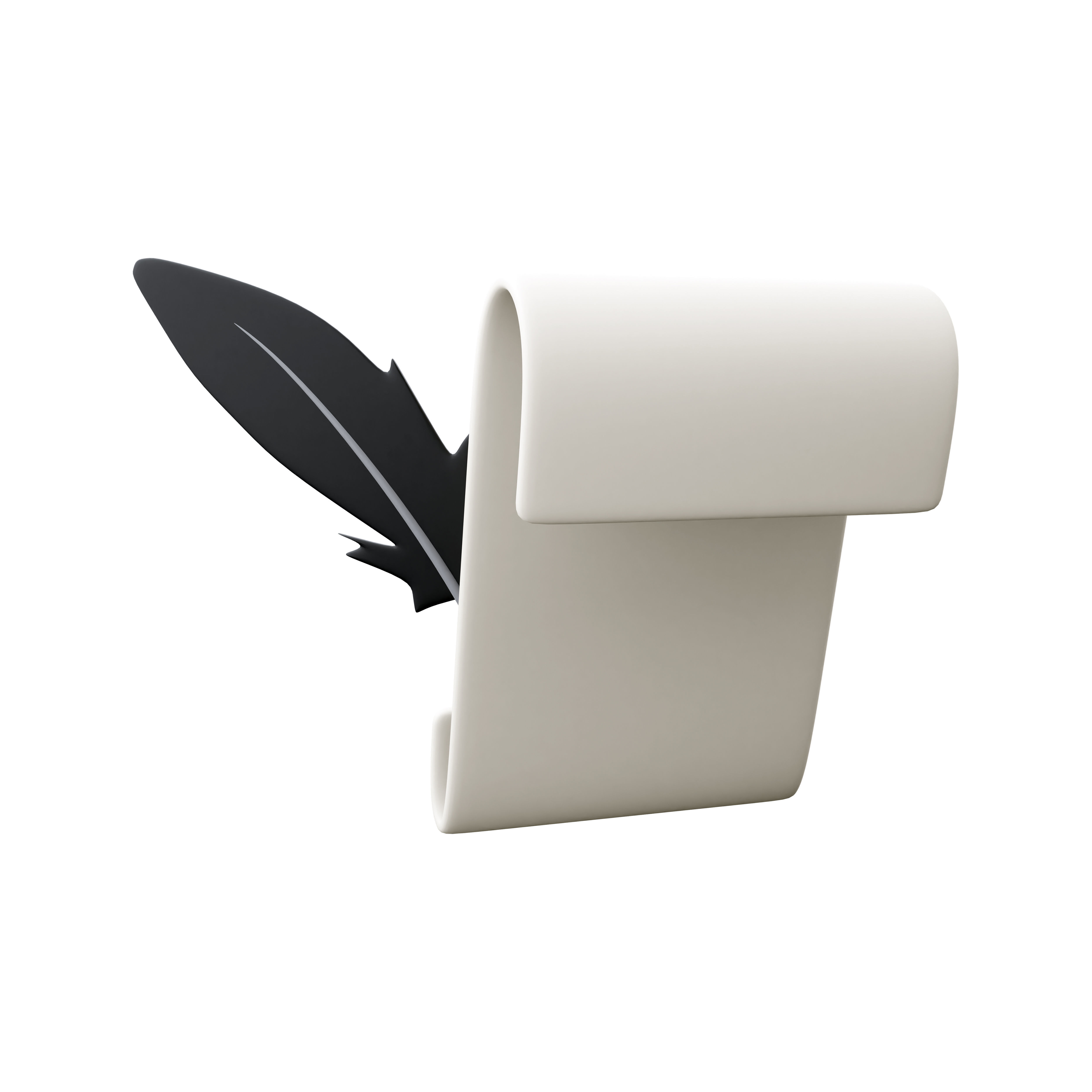 3d Writing education concept cartoon 3D model_1