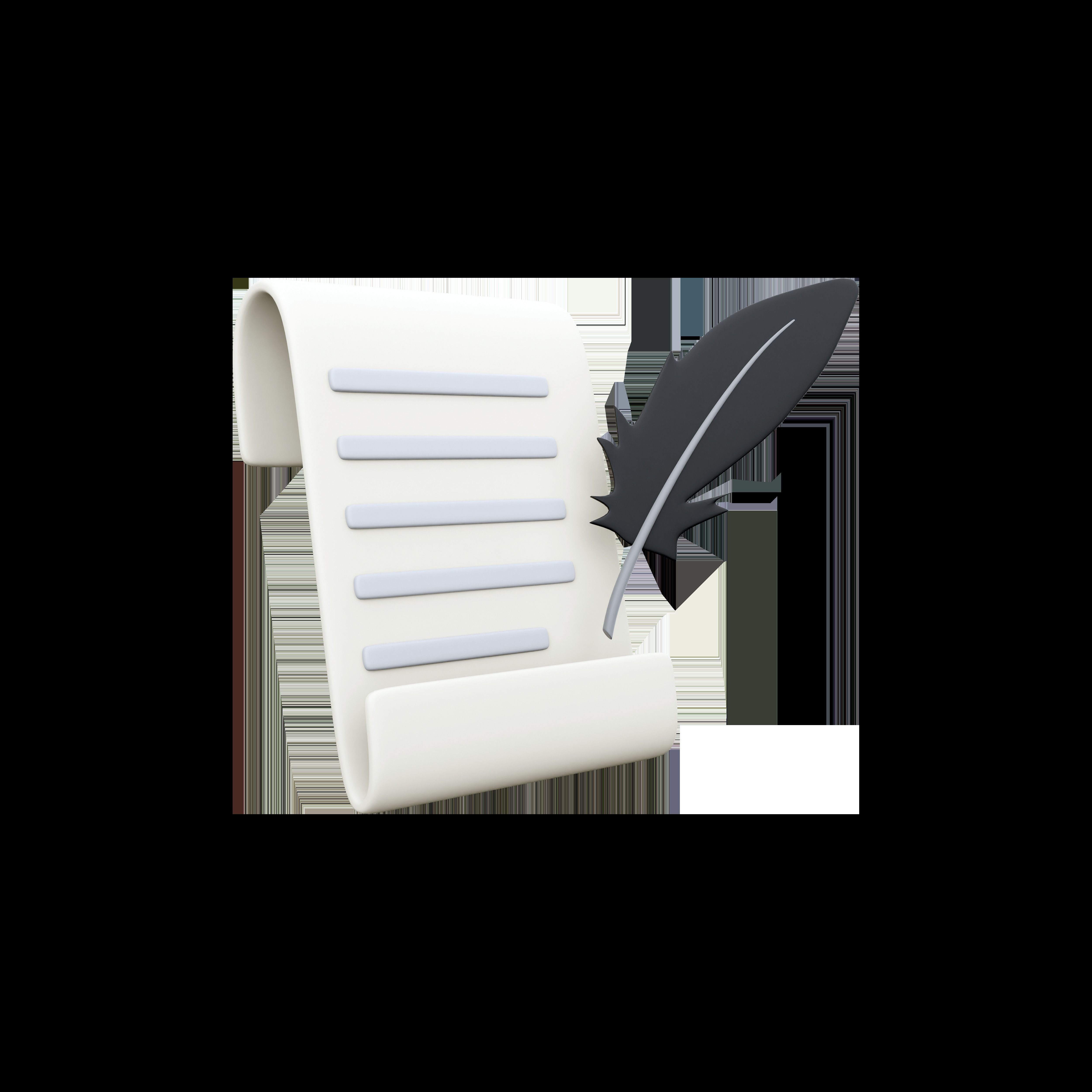 3d Writing education concept cartoon 3D model_6