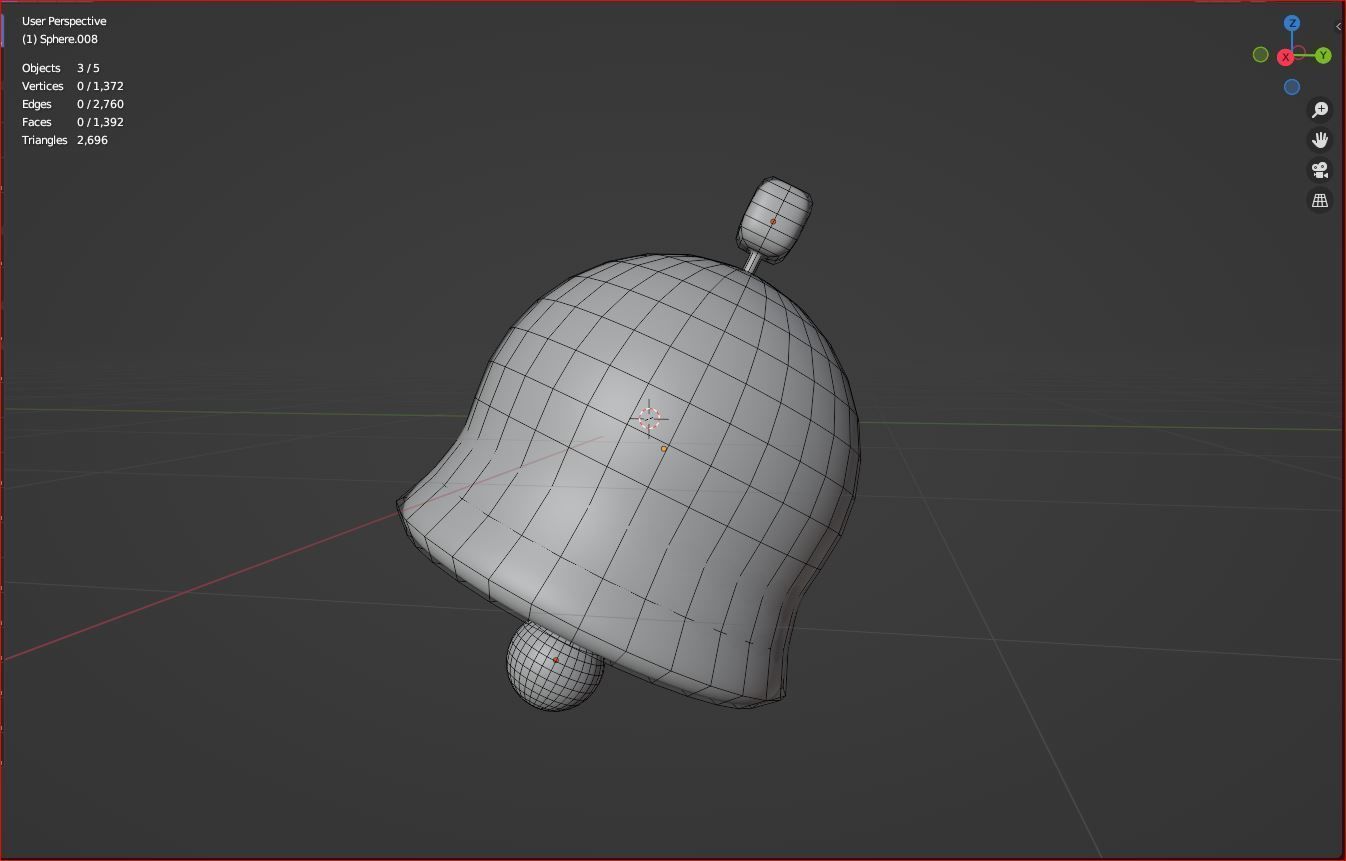 3d notification bell cartoon 3D model_5
