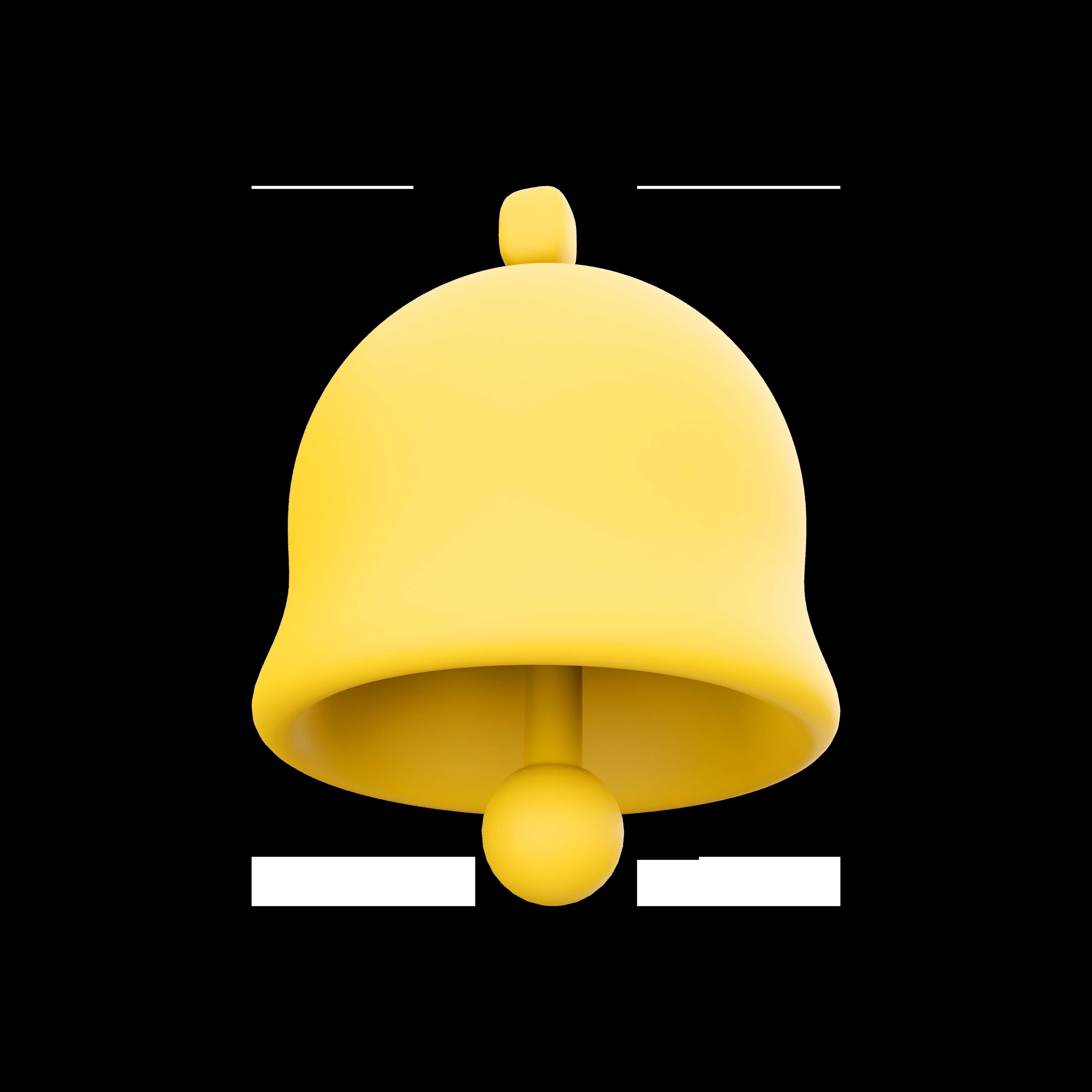 3d notification bell cartoon 3D model_6