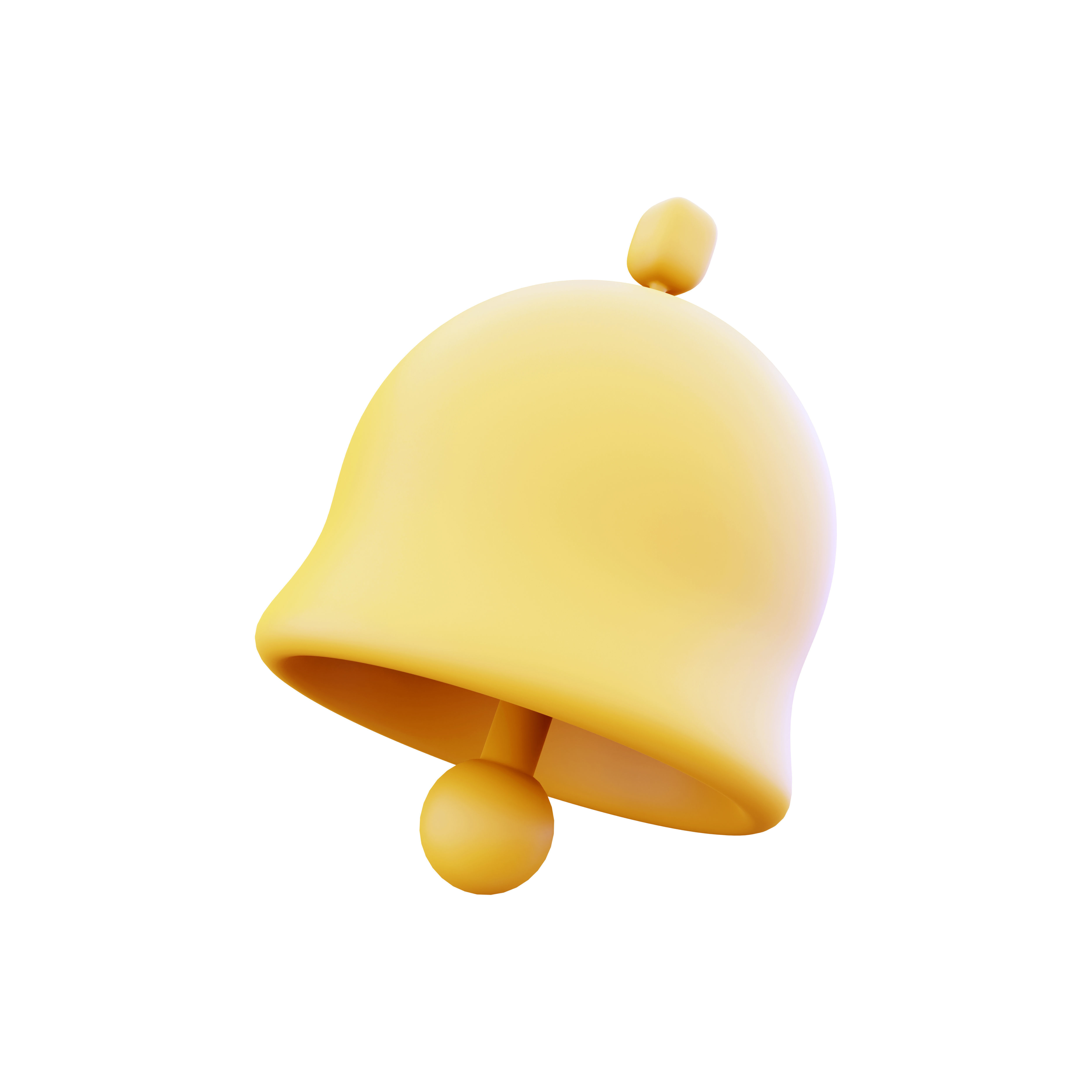 3d notification bell cartoon 3D model_2