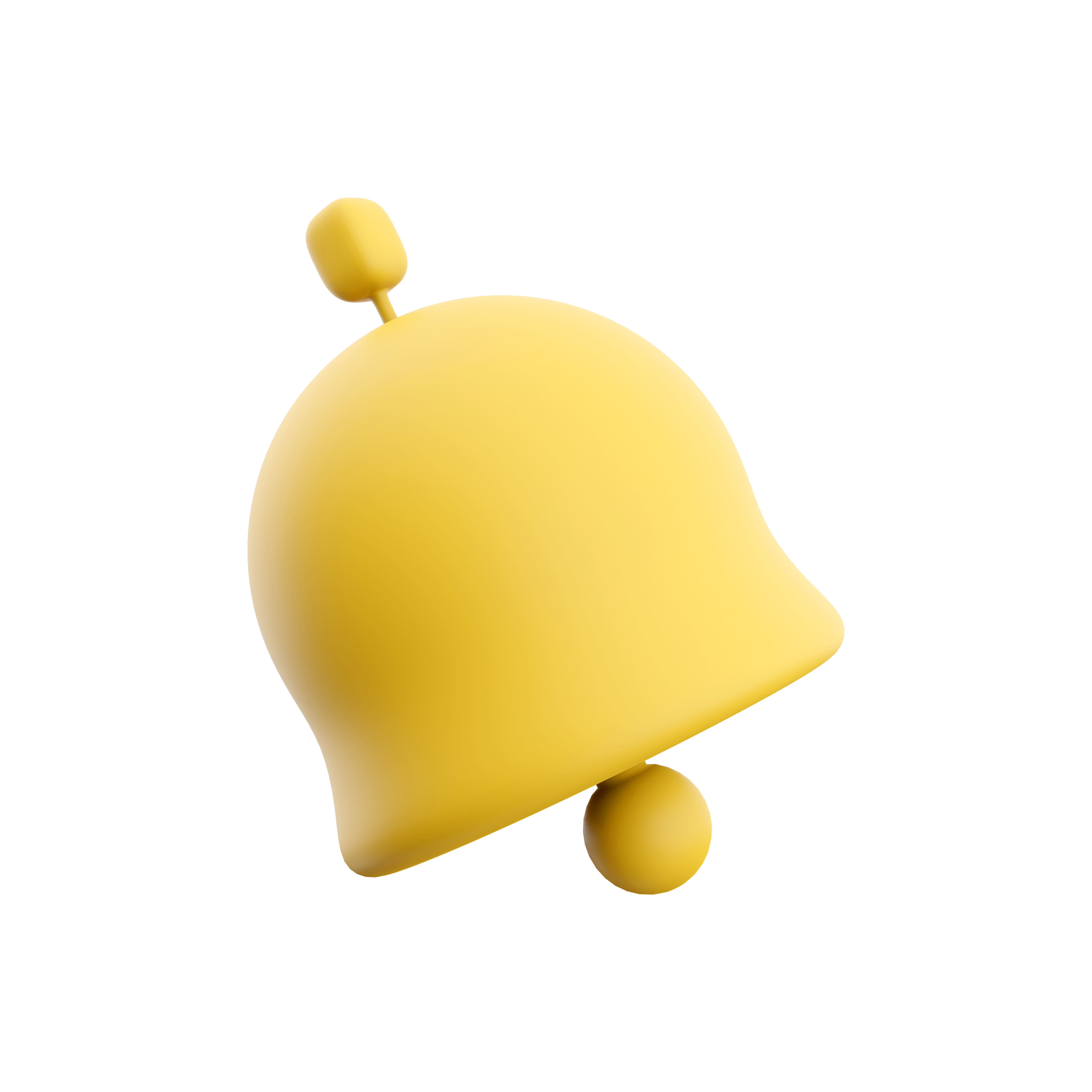 3d notification bell cartoon 3D model_3