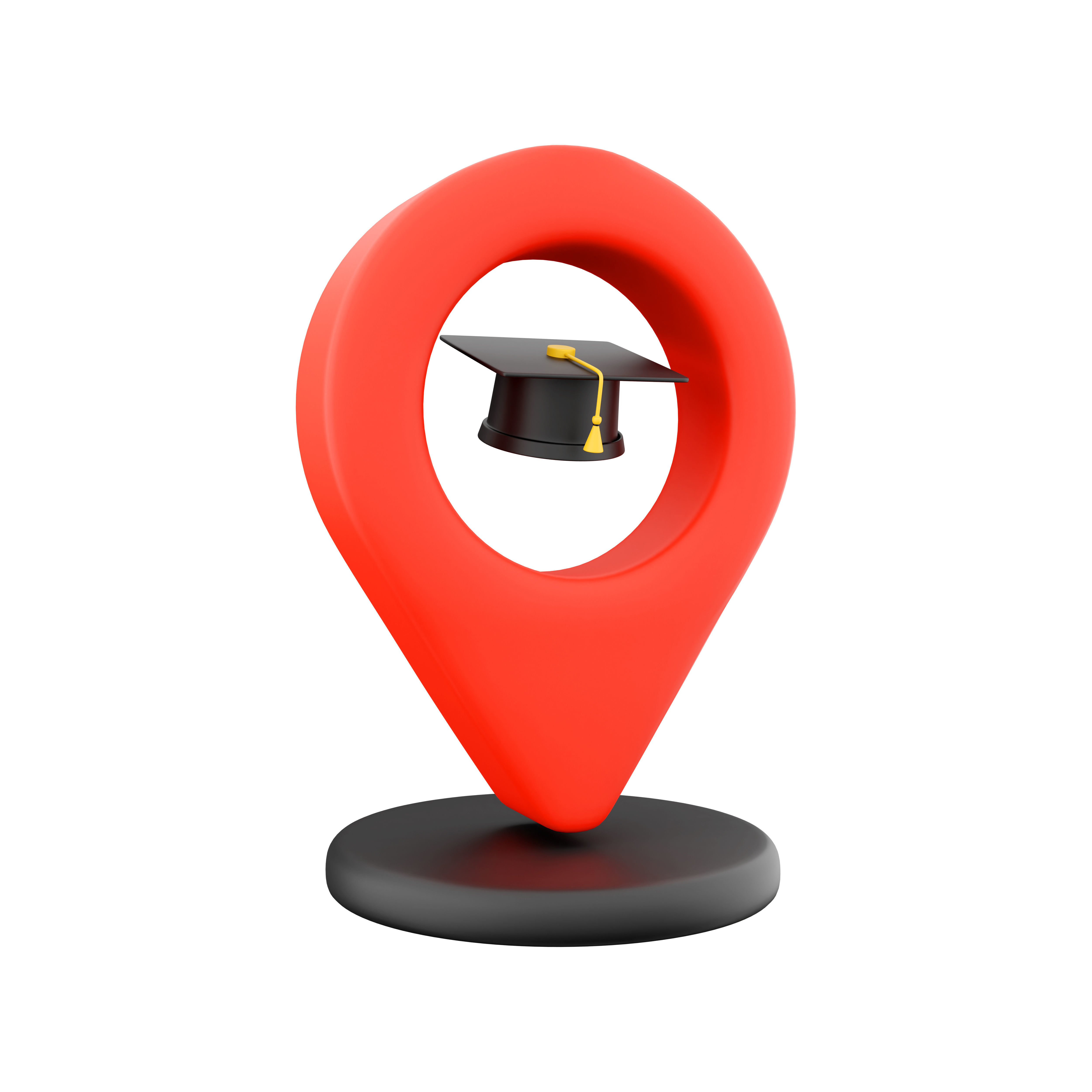 3d map pointer graduation cap cartoon icon 3D model | CGTrader