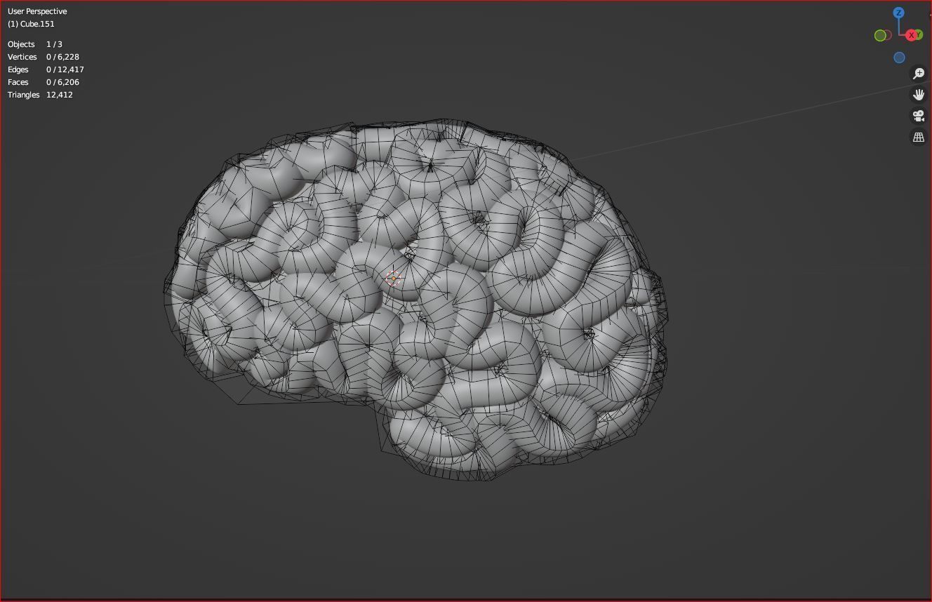 3d brain cartoon 3D model_5