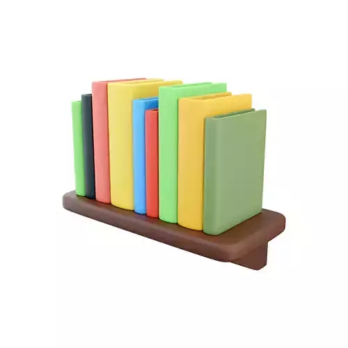 3d books  cartoon 3D model