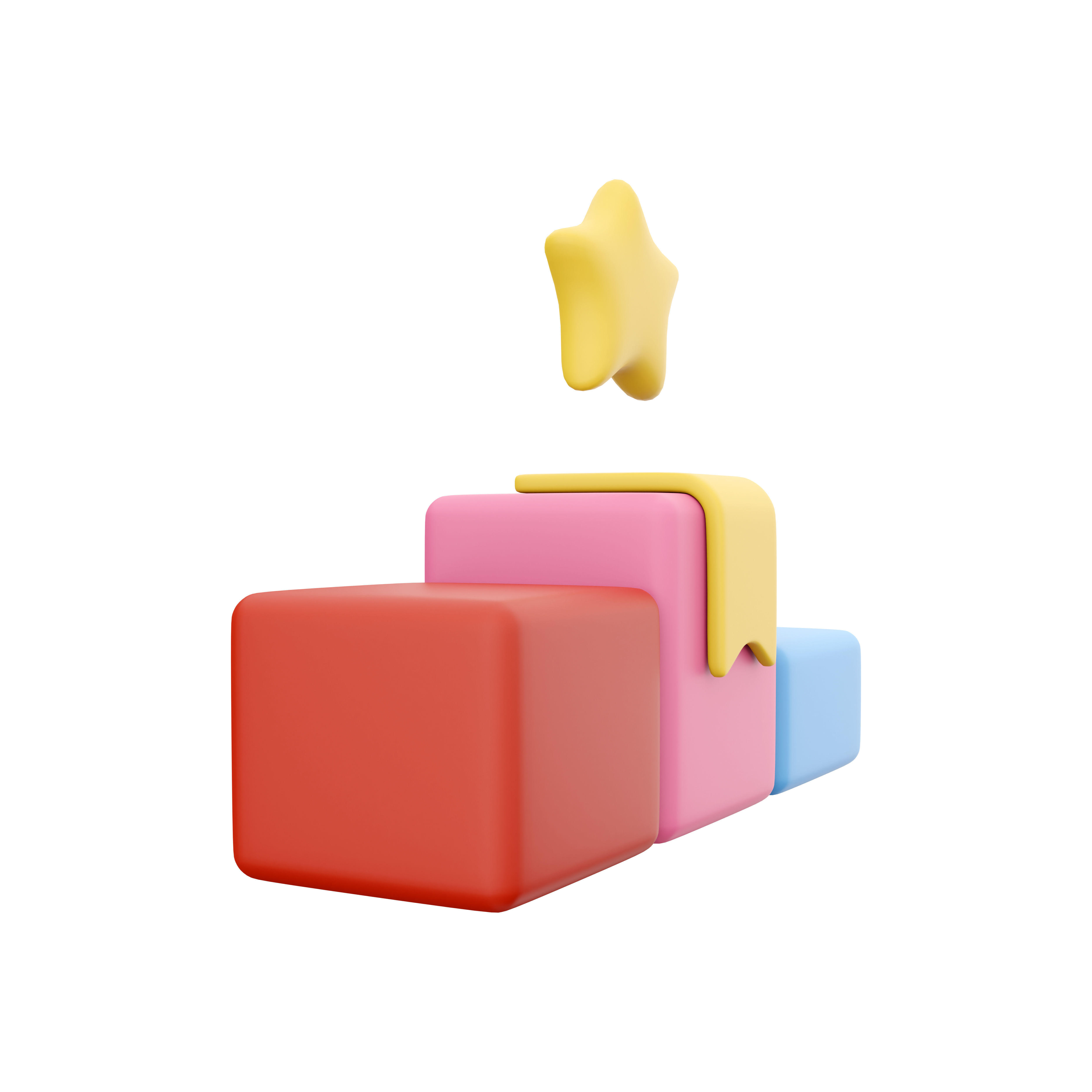 3d podium cartoon 3D model_1