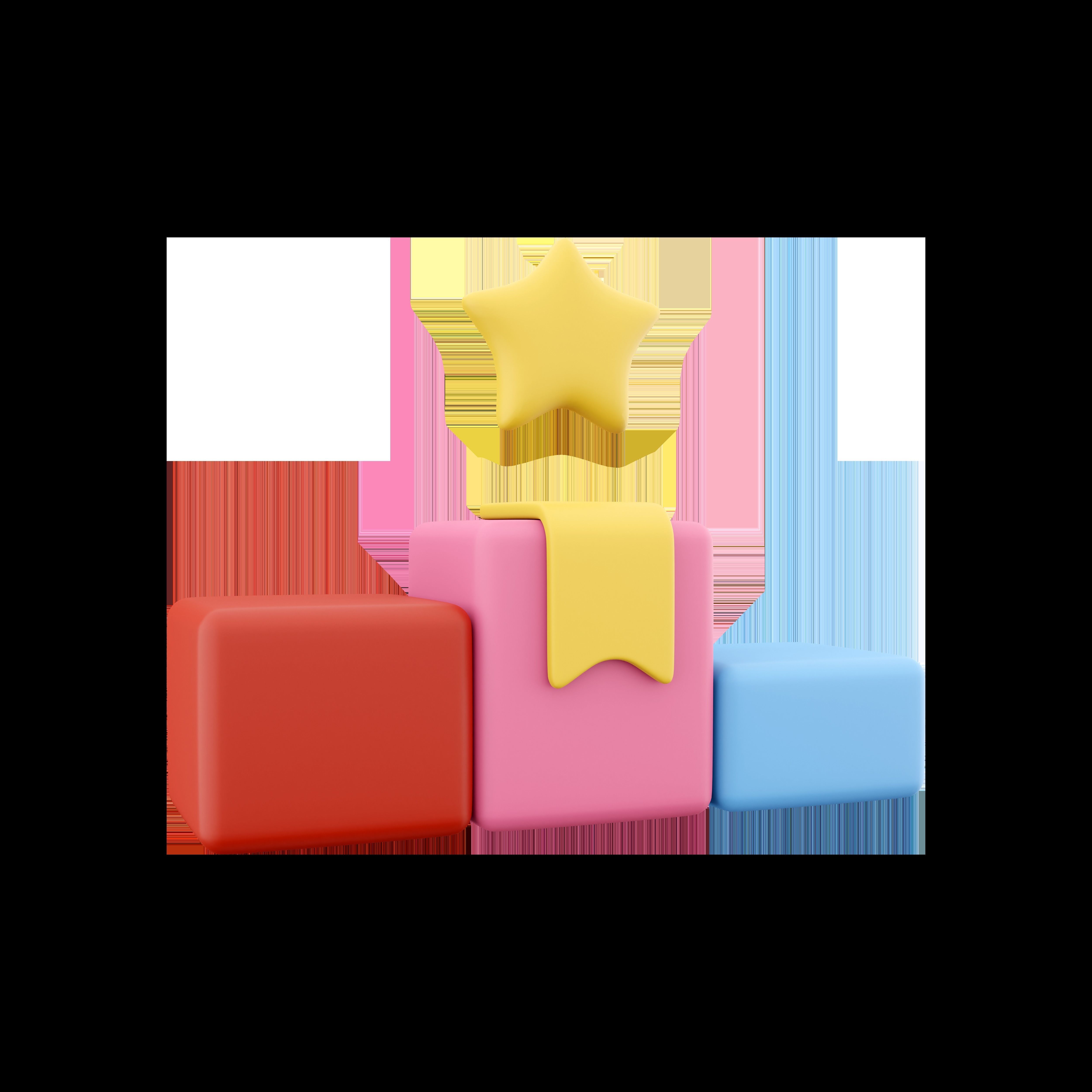 3d podium cartoon 3D model_6