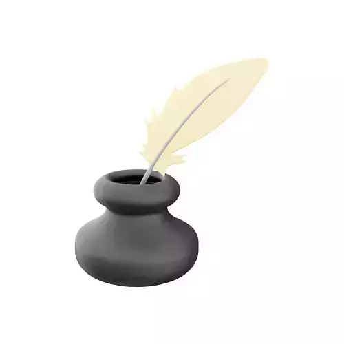 3d feather  bottle  cartoon 3D model