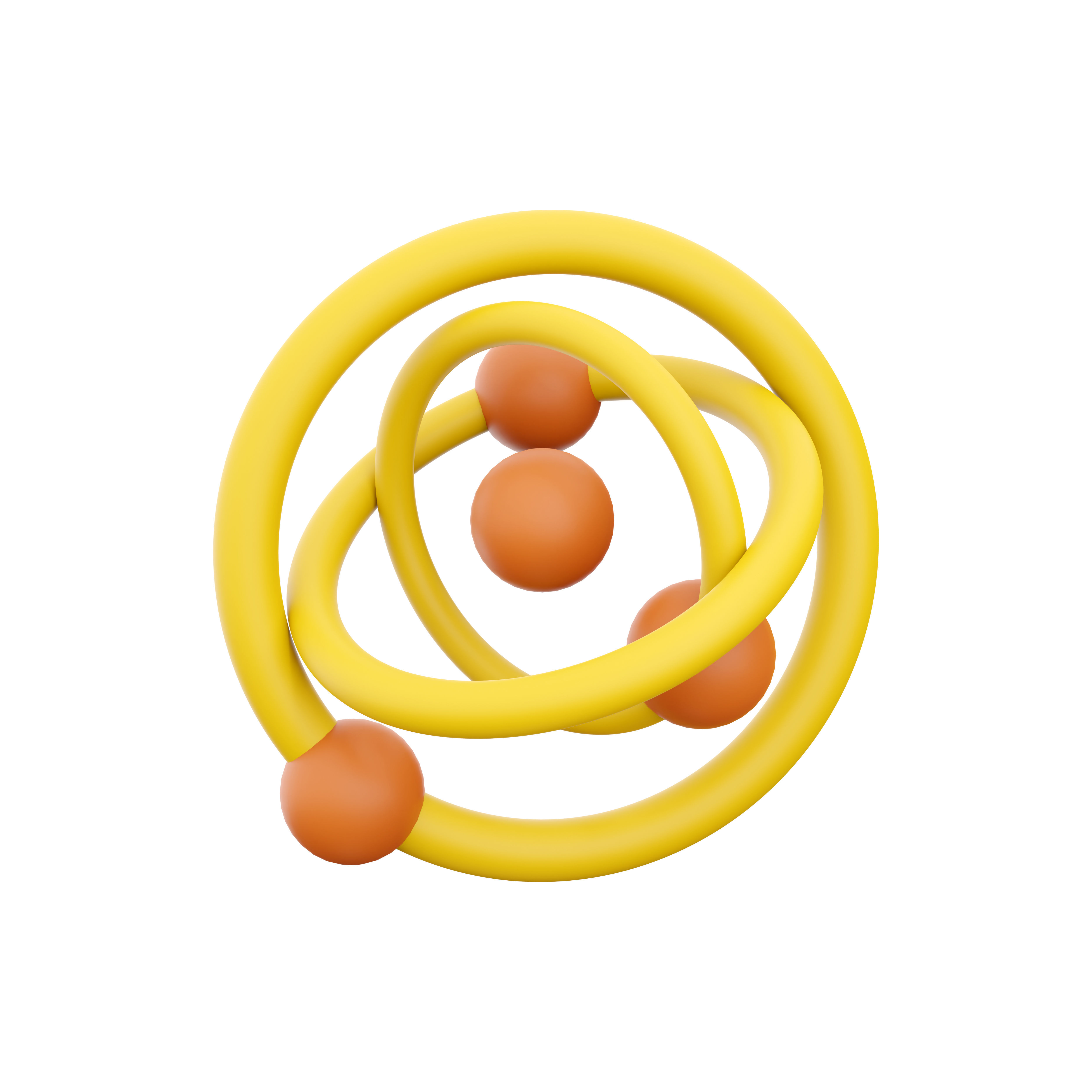 3d atom cartoon 3D model_2