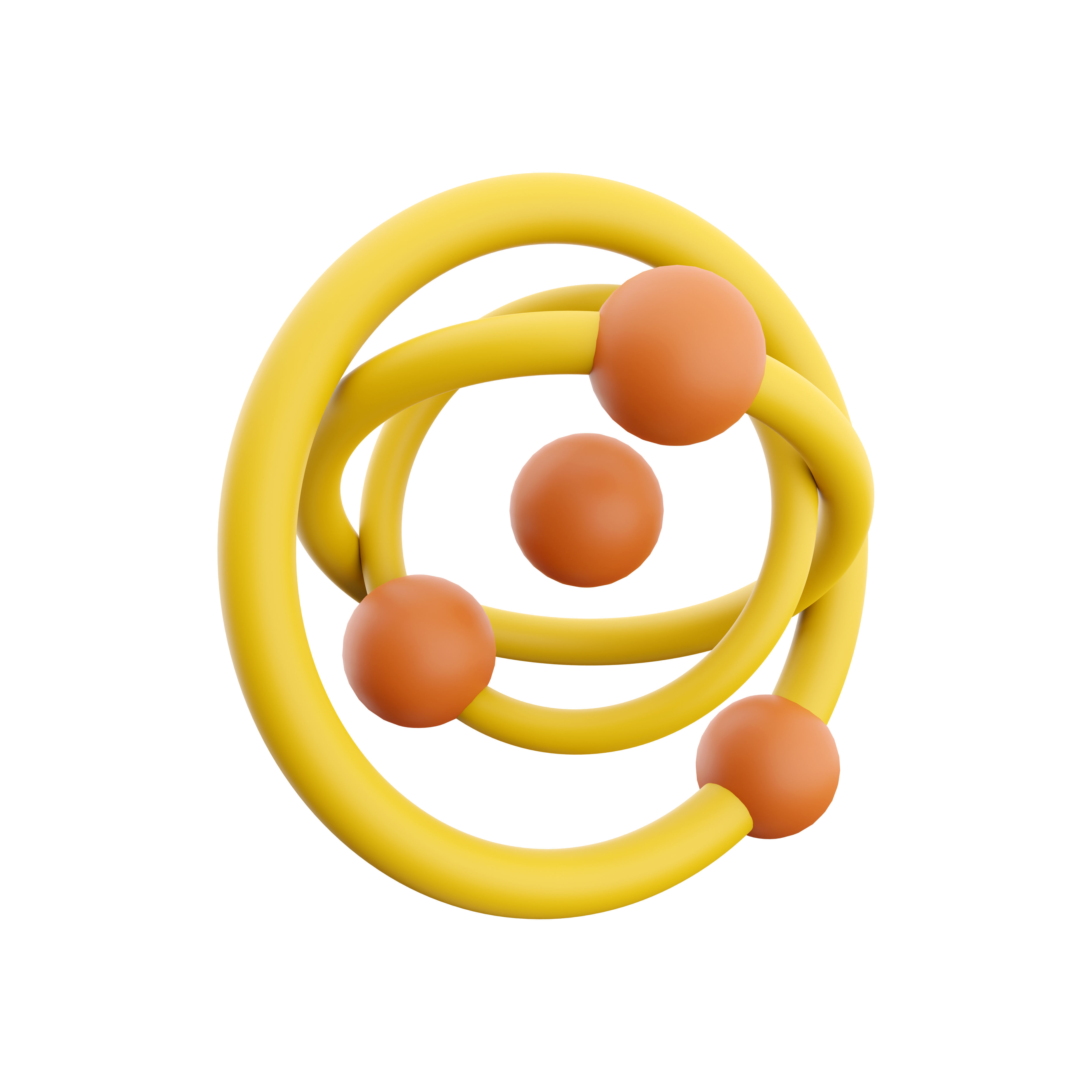 3d atom cartoon 3D model_4