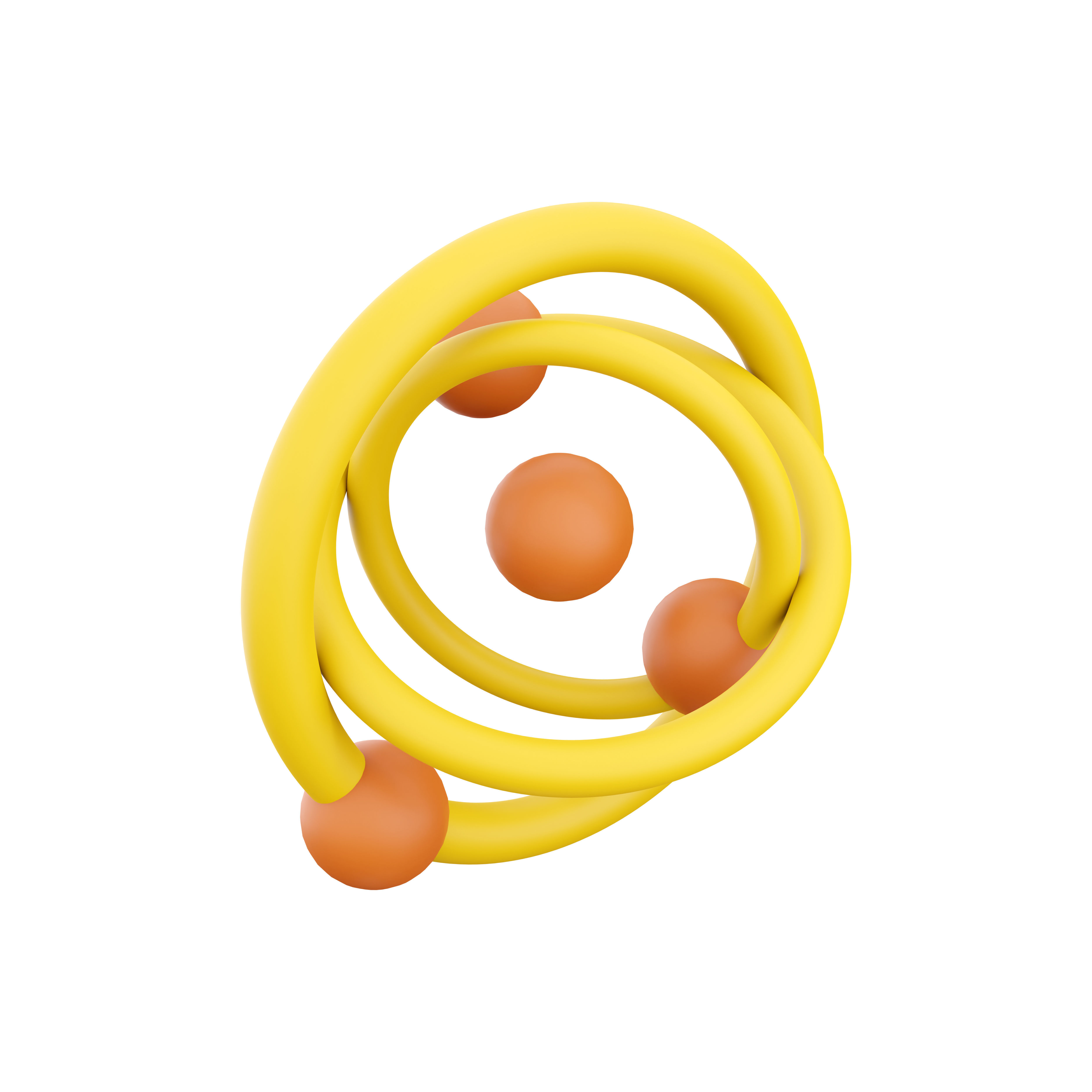 3d atom cartoon 3D model_3