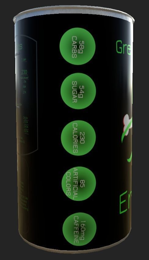 Energy-Drink 3D Model can Free low-poly 3D model_3
