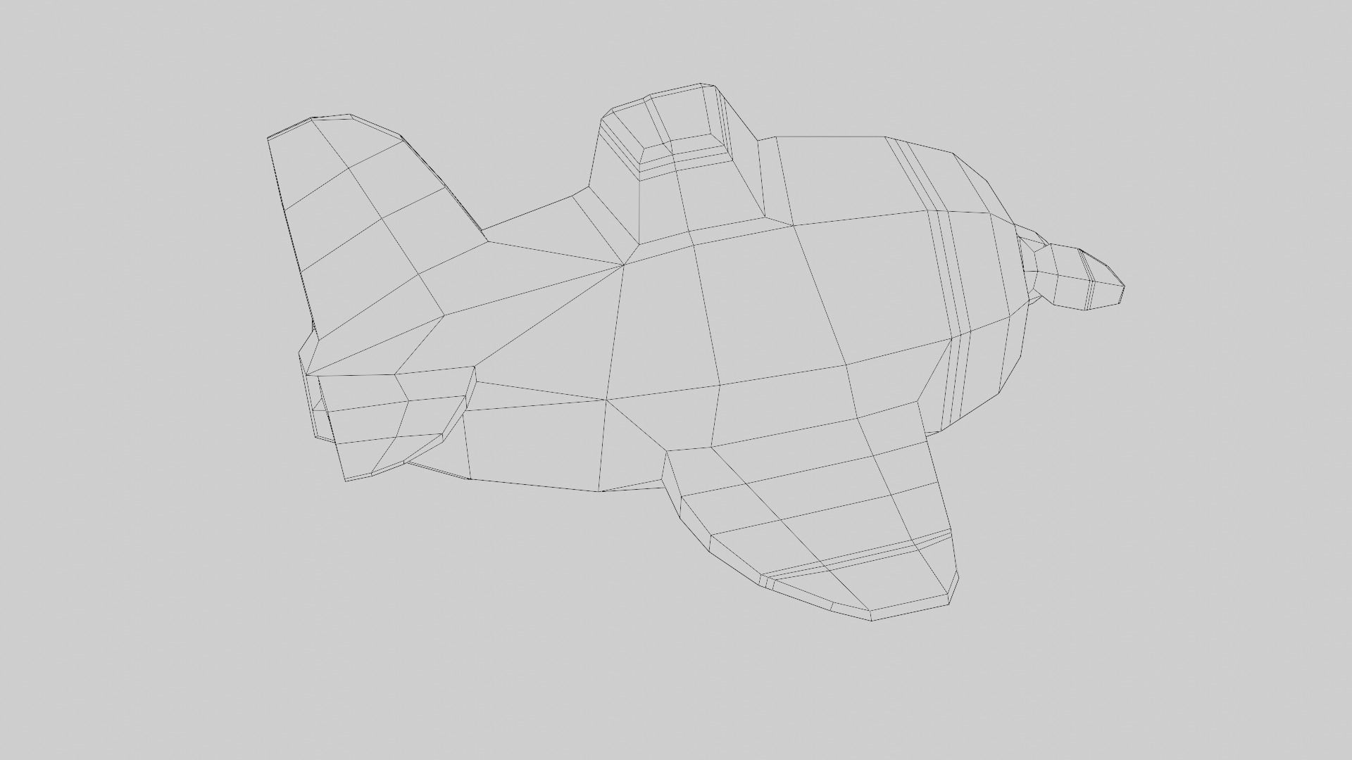 Low poly Airplane toy with propellers Low-poly 3D model_10