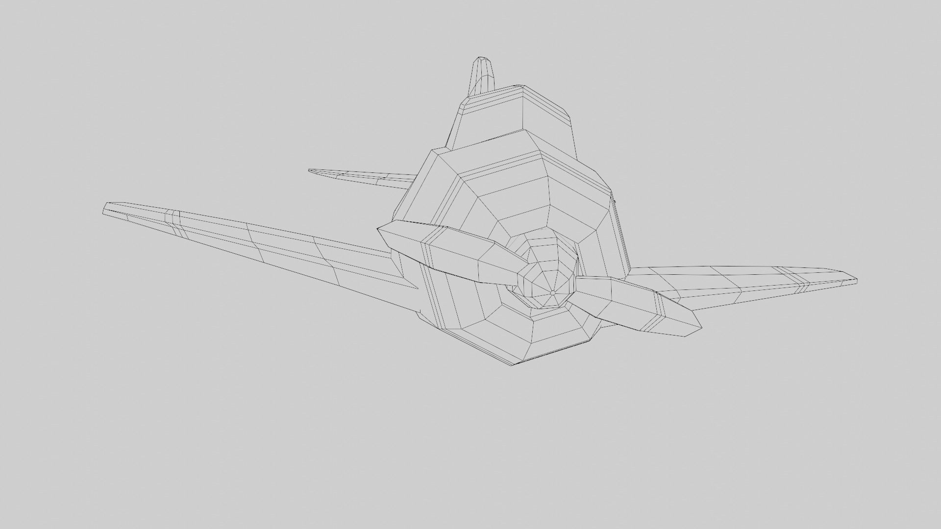 Low poly Airplane toy with propellers Low-poly 3D model_11